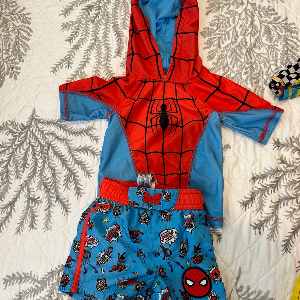 Disney Spiderman Rashguard Swim Set for Splashy Adventures
